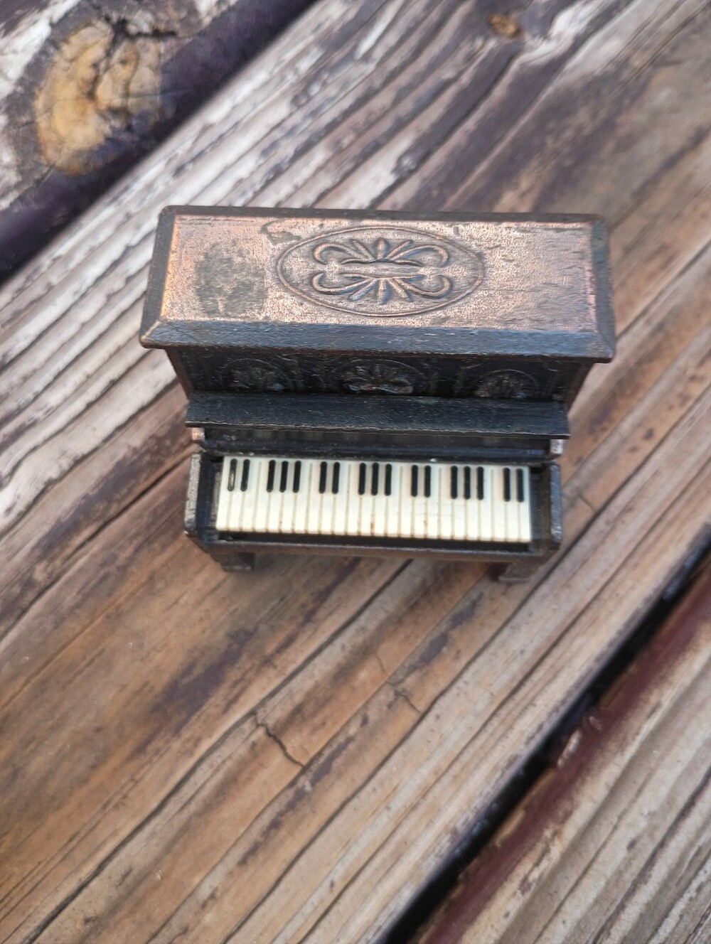 Vintage Style Miniature Piano Home Accent in Brown Pencil Sharpener 1970 Spain